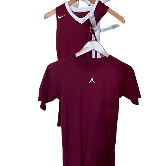Bundle of 2 Nike Sport Tops in Red/Burgundy. size XS or Youth Large - Picture 1 of 5